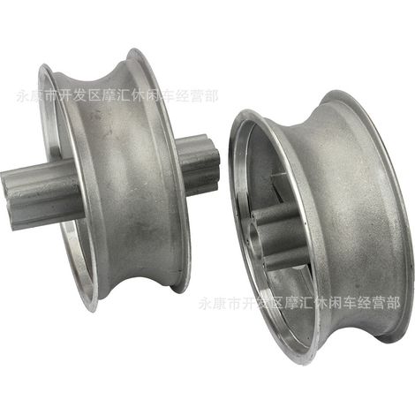 Mini motorcycle parts, two-stroke 47-49cc sports bike, front 90/65-6.5, rear 110/50-6 wheels and rims. (1/5)