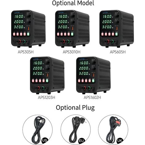 Alimentatore CC variabile WANPTEK 60V 5A con display digitale, commutazione regolabile, tensione CC regolata con memorizzazione dati, interruttore di uscita, porta USB per ricarica rapida, allarme cor (1/5)