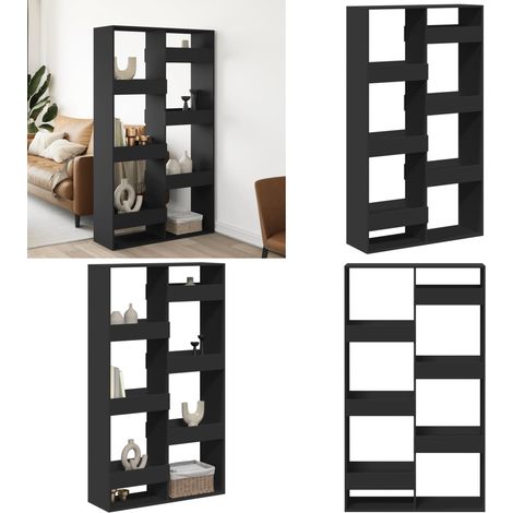 vidaXL Raumteiler Schwarz 100x33x175 cm Holzwerkstoff (1/5)