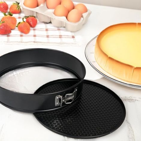 18 cm Springform, antihaftbeschichtet Runde Kuchenform aus Kohlenstoffstahl für Käsekuchen, Geburtstagskuchen und festliche Backwaren (1/5)