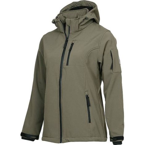 Blouson de Travail en Softshell Femme Ariel - Taille 3XL - Kaki - Résistant et Confortable - D-Work
