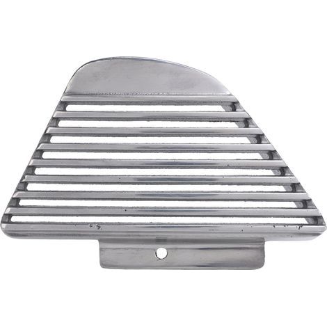 Motorcycle side battery cover made of die-cast aluminum, polished, sturdy, durable and stylish for Monkey Bike Z50 Z50J left.