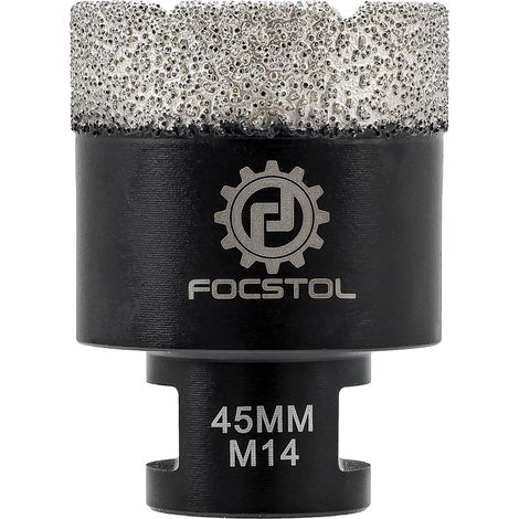 Foret Diamant - 45mm Scie Cloche Diamant Brasée Sous Vide pour Porcelaine Carrelage Céramique Marbre Granit Quartz M14 Filetage (1/5)