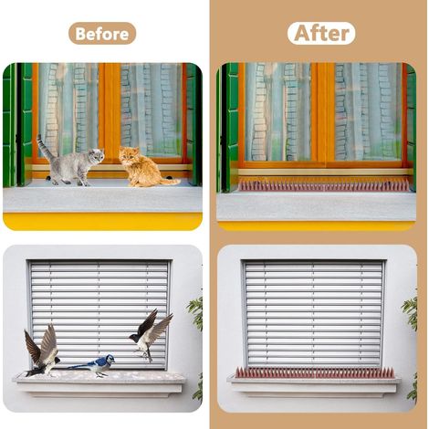 Lot de 20, Pic Anti Pigeon, 5.7 m Anti Pigeon pour Balcon Plastique, Repulsif Chat Pigeon Kit, Repulsif Oiseaux pour Effrayer Pigeons, Se pose et se retire en quelques gestes (1/5)