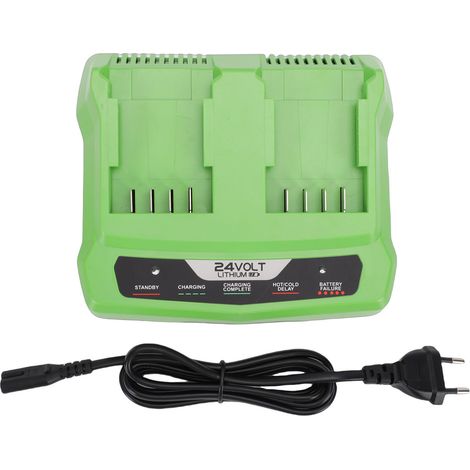 Chargeur de batterie adapté aux Batteries Greenworks 29842 29852, outil électrique sans fil, Station de charge au Lithium à double Port, prise ue (1/5)