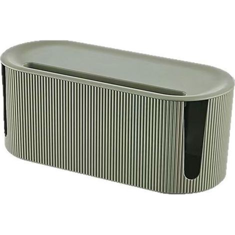 Boîte de rangement pour câbles avec couvercle, organisateur domestique pour prises et câbles, verte Tommoy01 (1/5)