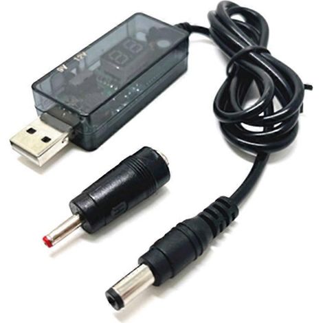 USB-auf-DC-Stromversorgungskabel (5,5 x 2,1 mm) für Router (5 V auf 9 V/12 V, USB-Hohlstecker)