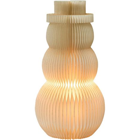 Weihnachtsdekoration Tischlampe BANGA Schneemann 51 cm Beige