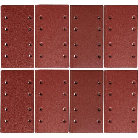 50 Stück Schleifpapier, 95 x 185 mm Schleifblätter, Körnung 40/60/80/120/240, für Exzenterschleifer, Polieren und Entrosten - Crezuo