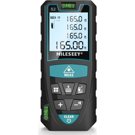 50 m Monoblock-Laser-Entfernungsmesser S6-50, digitales Infrarot-Lasermessgerät mit LCD-Hintergrundbeleuchtung und 4-zeiligem Display, misst Entfernung, Fläche und Volumen – 1155029,5 mm (1/4)