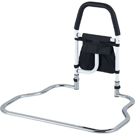 Barre de lit pliable haute résistance antidérapante tube plat, support de lit portable pour personnes âgées adultes (1/5)