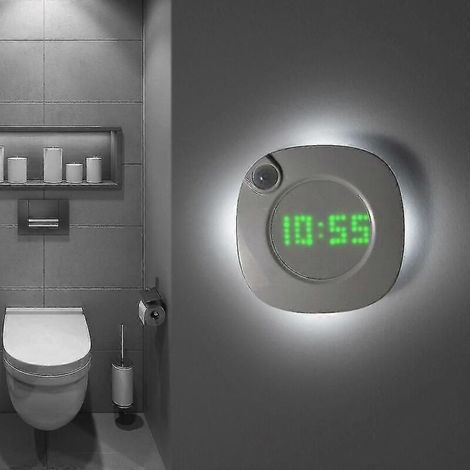 Nachtlicht mit Bewegungsmelder, smartes LED-Nachtlicht mit Uhr für Bad, Schlafzimmer, Kleiderschrank, magnetische Wandleuchte - Yvan