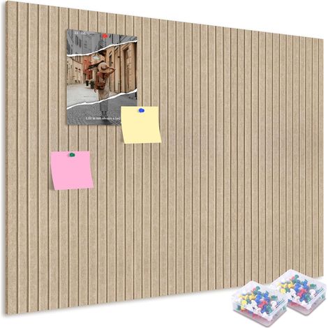 Tableau Liege Mural 120 x 90 cm, Grand Tableau d'affichage en Feutre avec Punaises, 0,9 cm d'Épaisseur, Tableaux en Liège pour Bureau, Maison, Cuisine, École et Magasin, Camel Foncé (1/5)