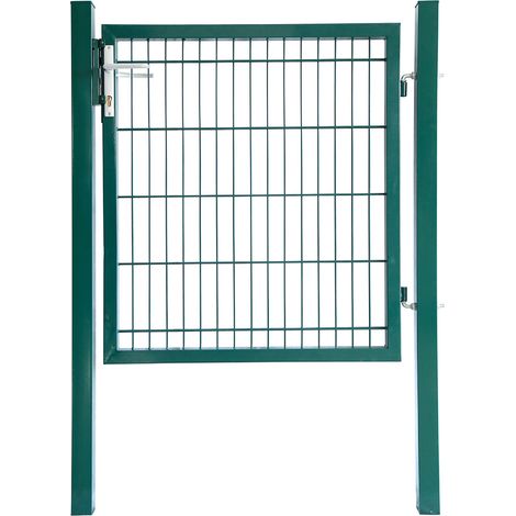 HOME DELUXE - Portail de jardin PORTARIUS - Couleur : vert, hauteur 180 cm - avec poignée, serrure et clé I Portail de jardin Portail d'entrée Porte de cour