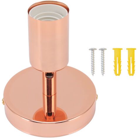 Base de lampe murale E27 E26, réglable de haut en bas à 180 degrés, douille d'ampoule de décoration en fer pour chambre à coucher et salon, or Rose (1/4)