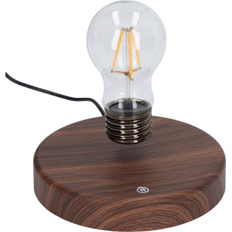 Lampe de bureau à ampoule flottante, rotation à 360°, sans fil, LED, lévitation magnétique, avec socle, prise américaine, 100-240 V CA (1/5)