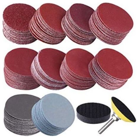 HOXILEELEO - Box 300 dischi abrasivi di 50 mm – Grana abbinati da 80 a 3000 – Ossido di alluminio per legno e metallo – Compatibile con Dremel e smerigliatrici angolari (1/5)