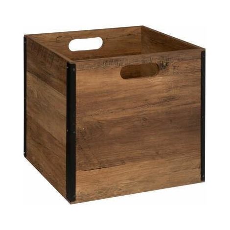 Caja de almacenamiento de madera industrial 31 x 31