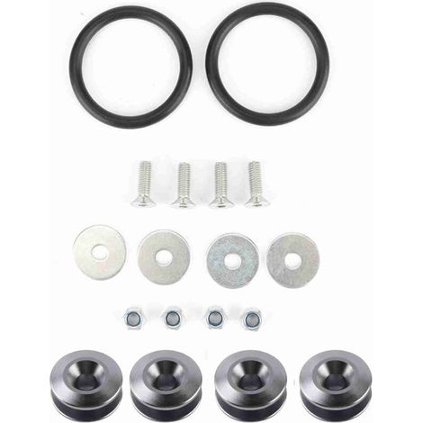Kit d'habillage de baie moteur de rondelle de pare-chocs/boulon d'alliage d'aluminium de voiture fixation à dégagement rapide gris (1/5)
