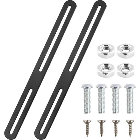 2pcs Kit de Support Boite Aux Lettres,275x24mm Support pour Boîte au Lettre Acier Inoxydable, et Huit vis,Fixation pour Le Montage de Boîtes Aux Lettres sur des Portes ou des Clôtures(Noir) (1/5)