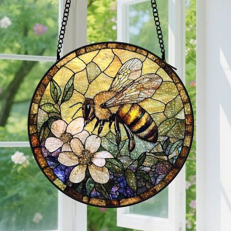 Capteur de Soleil en Vitrail Décoration Spirituelle pour Maison 20cm (1/4)