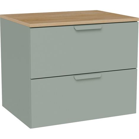 Mobile sotto lavabo sospeso con ripiano Verde salvia L60 cm – AVORELI