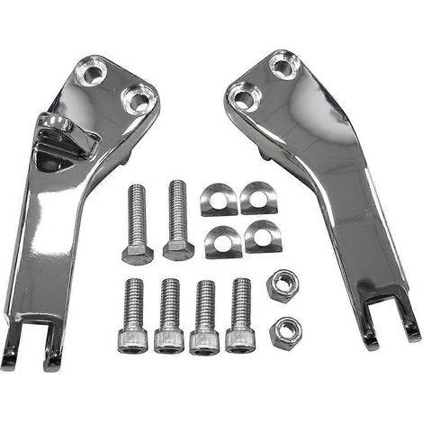 Support de repose-pied passager chromé pour Harley Dyna Super & Wide Glide 06-17 (1/5)