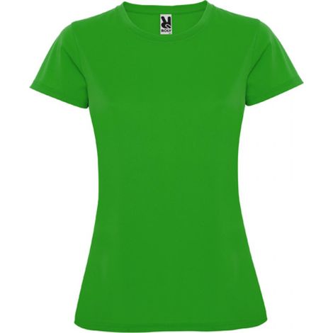 Camiseta técnica entallada manga corta de escote redondo con cubrecosturas MONTECARLO WOMAN ROLY XXL Verde Helecho