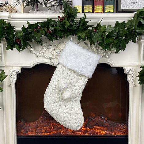 Calze di Natale per la decorazione dell'albero di Natale, rosso + verde + bianco (1/3)
