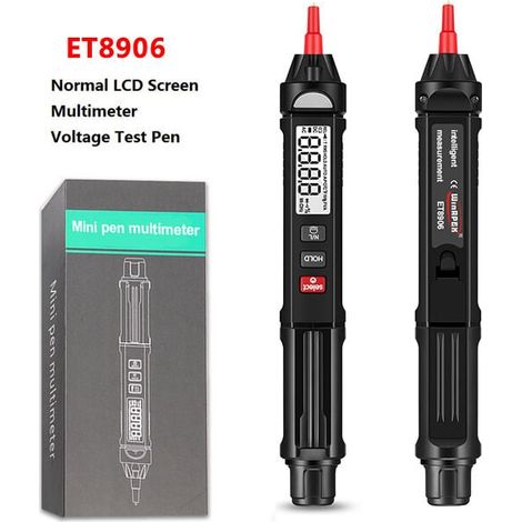 Multimètre Stylo Testeur Électrique 3 en 1 Numérique Tension AC DC Valeur Efficace Écran LCD (1/4)