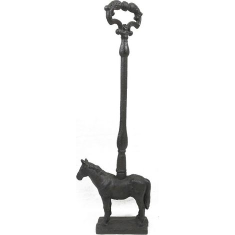 52cm Horse Doorstop - Cast Iron - L19 x W7 x H52 cm
