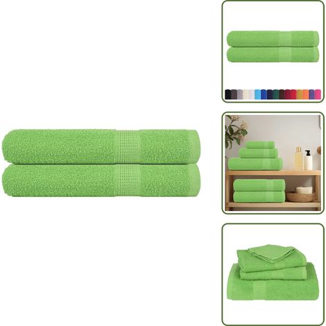 vidaXL Serviettes de sauna 2 pcs vert pomme 80x200 cm 100% coton