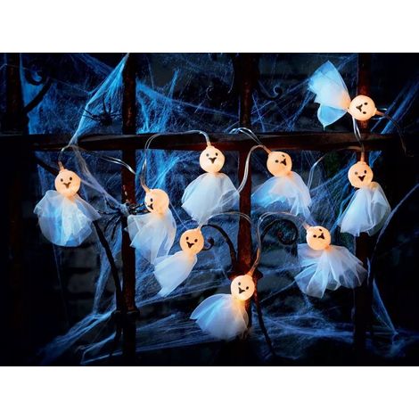 Guirnalda luminosa de fantasmas Melinera para Halloween (cadena), 10 unidades. (1/5)