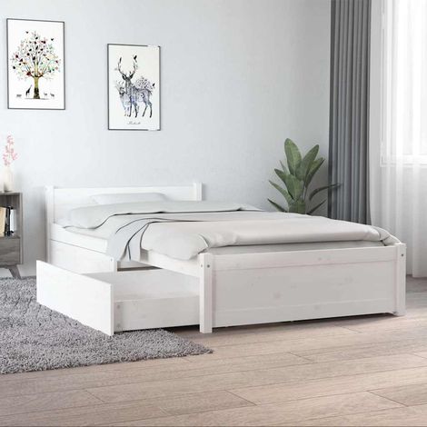 Estructura de cama individual con cajones blanco 90x190 cm (1/5)