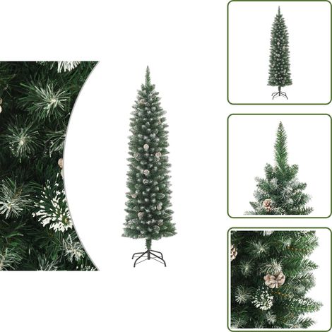 The Living Store Künstlicher Weihnachtsbaum mit Ständer Schlank 210 cm PVC - Weihnachtsbaum 210 cm (1/5)