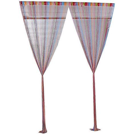 Rideaux décoratifs en fil coloré 100200cm pour chambre et salon (multicolore, sept couleurs) (1/2)