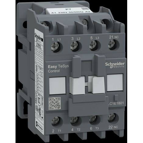 Contactor de potencia, Easy TeSys Control, AC-3, 18A, 3P(1NC), bobina 230V, 50/60Hz (1/2)