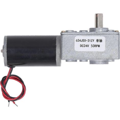 Moteur à vis sans fin autobloquant DC24V, réversible à axe unique, réducteur de vitesse 50 tr/min, modèle 634JSX 31ZY (1/4)
