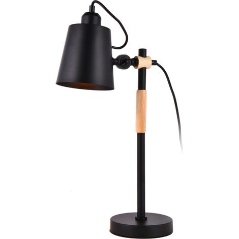 FLEXO VINTAGE SIMPLE. MADERA/METAL E27 60W COLOR NEGRO Ø15x54cm EDM