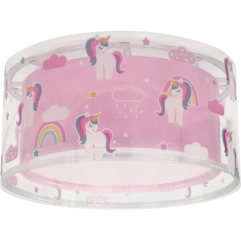 Plafonnier Enfant, Lampe de Plafond pour Chambre d’Enfant, Luminaire, Licornes Animaux, 41596M, E27-2 x 15W (1/5)