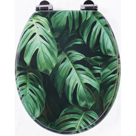 Homseat MDF Toilet Seat with Soft Close function, Monstera leaves (1/5)