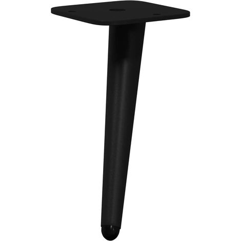 Set di 2 piedini di supporto moderni dal design affusolato 56 x 56 x 100 mm in ferro nero 020051983