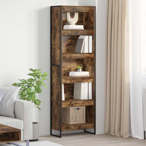 vidaXL  Book Cabinet  2 pcs Smoke Oak 60 x 30 x 189.5 cm Engineered Wood