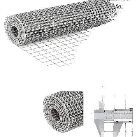 Valla de malla metálica, construcción duradera, aplicaciones versátiles, color plata - 1,2 x 15 m (1/2)