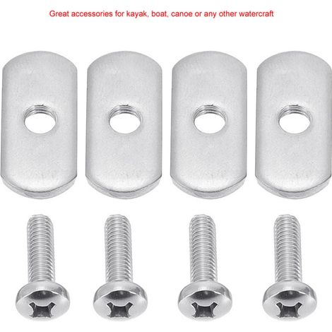 Acier inoxydable 316 Kayak Rail Rail Vis Écrous de Piste Matériel Kayak Montage Remplacement Kit Bateau Extérieur Outil Accessoires 4pcs M5 10 (1/4)