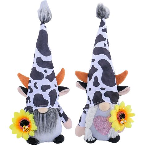 Peluches Vaches Tournesol B2-32 B2-33 Figurines Debout Homme Femme Décoration Intérieure (1/5)