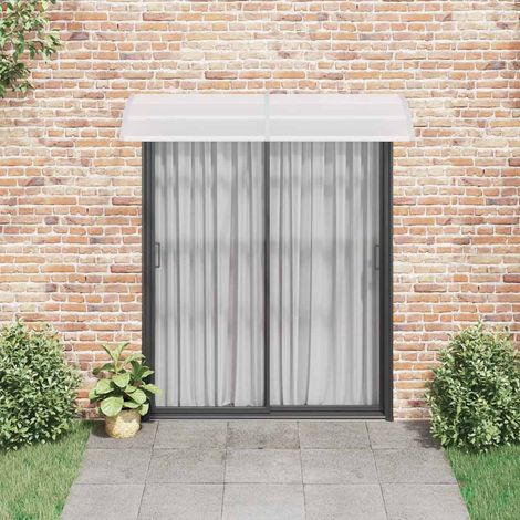 Auvent Marquise de porte, Store Banne pour porte, Gris et transparent 200x80 cm PC OIB1028E (1/5)