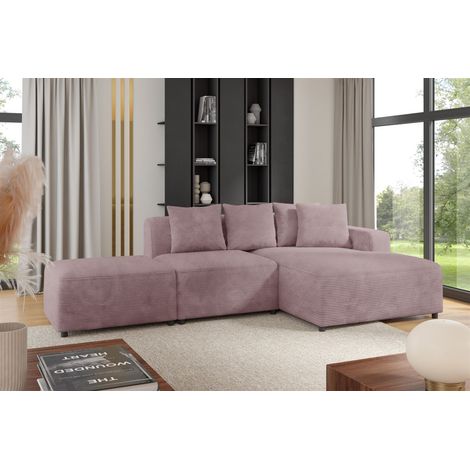 Ecksofa Designersofa MEGAN XS inkl. Hocker Stoff Poso Altrosa Ottomane Rechts (1/3)