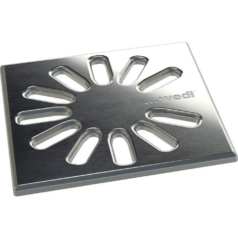 Grille d’écoulement carrée inox 115x115x5mm – Pour receveurs de douche Wedi Fundo – Installation facile – 676800033