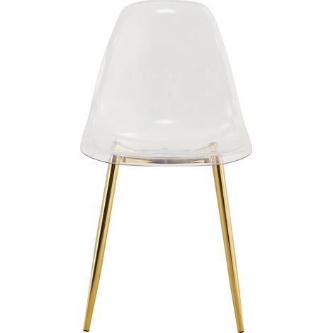 Conjunto de mesa redonda de vidrio templado 88 cm y 4 sillas transparentes (1/5)